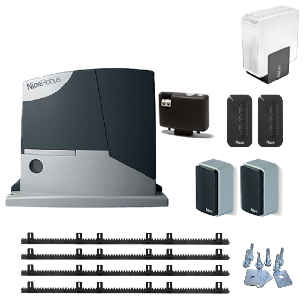 Kit automatizare poarta culisanta max. 400kg, NICE Robus400 RB400BDKCE cu 4m de cremaliere teflonate - ULTRAMASTER.RO