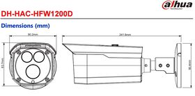 Dimensiuni Dahua HAC-HFW1200D