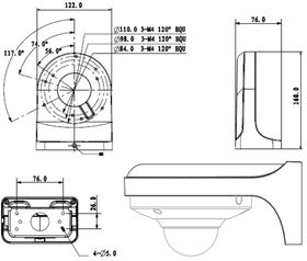 Schema - dimensiuni suport Dahua PFB203W