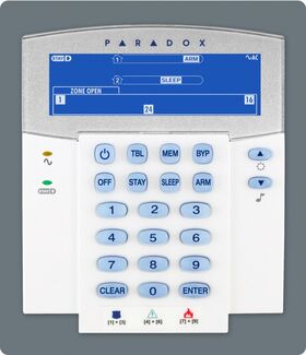 Tastatura LCD cu pictograme, pe fir, 32 zone, Paradox, K35